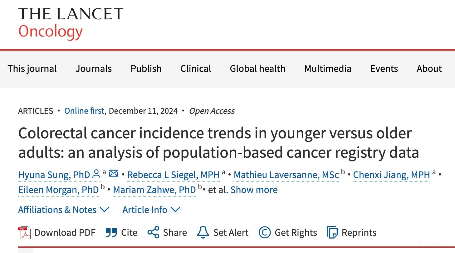 全球年輕人的腸癌發(fā)病率呈上升趨勢-肽度TIMEDOO