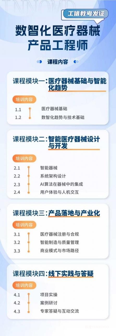 工信教考數(shù)智醫(yī)械證書培訓(xùn)啟航，兩大核心方向率先開課-肽度TIMEDOO